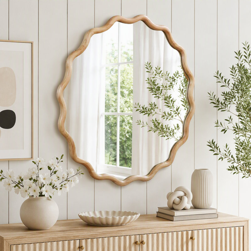 Miroir Wavy, 30 inch, White