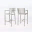 Tabourets de bar d'extérieur de 29,50 po avec cadre en aluminium antirouille, argent, parfait pour les terrasses et les barbecues