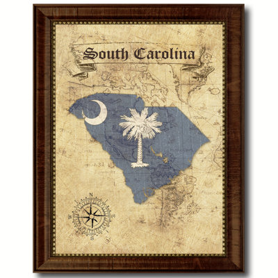 " South Carolina State Vintage Map "