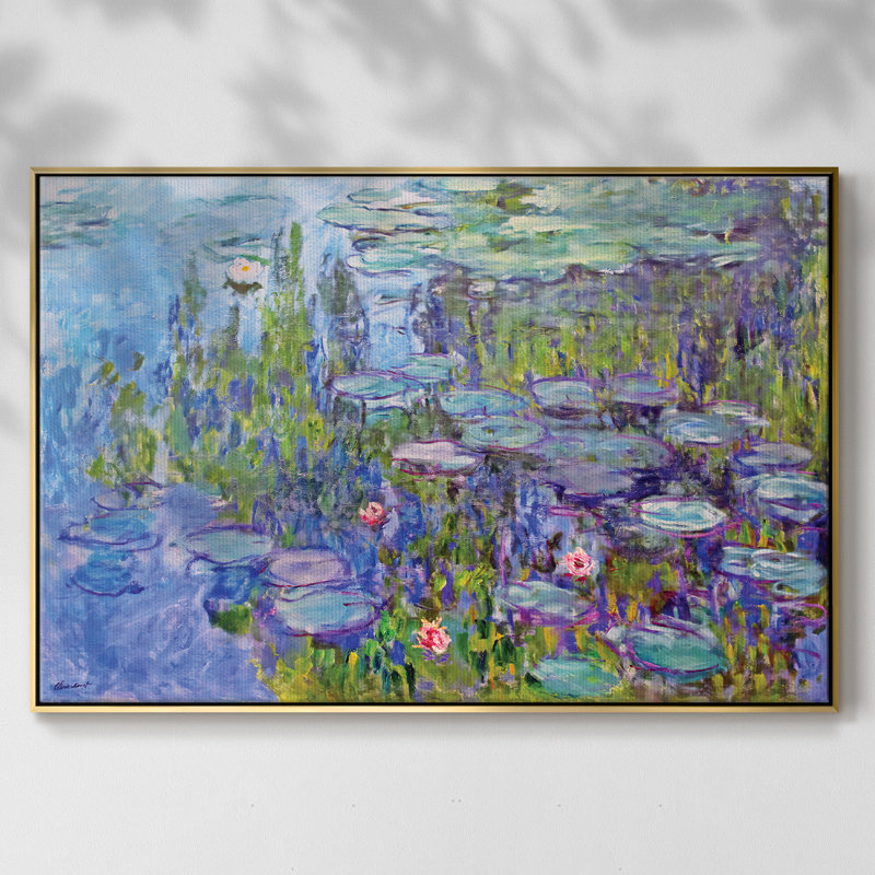 Nymphéas, 1914, impression sur toile encadrée, H 17 po x l 25 po x P 2 po, Or