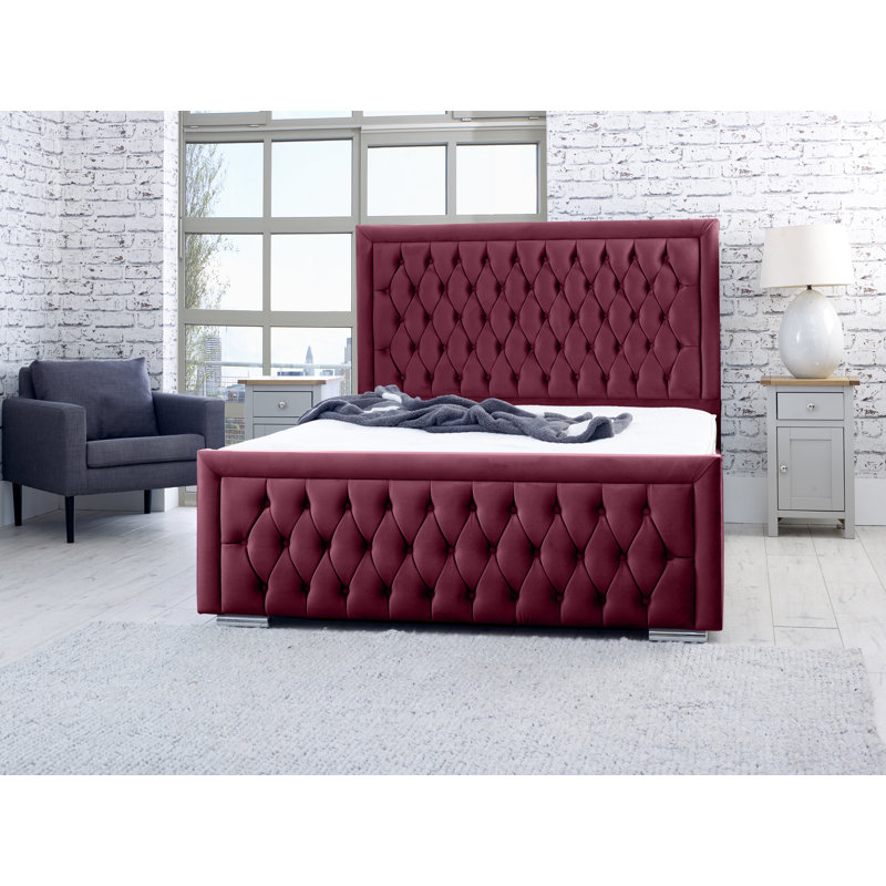 Kaori Upholstered Bed, Single (3'), Maroon