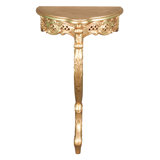Honore Louis XV Rococo Gilded Single Leg Console Table