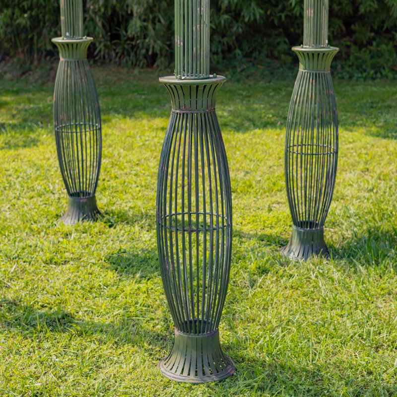 13ft. Tall Round Metal Garden Gazebo, Green