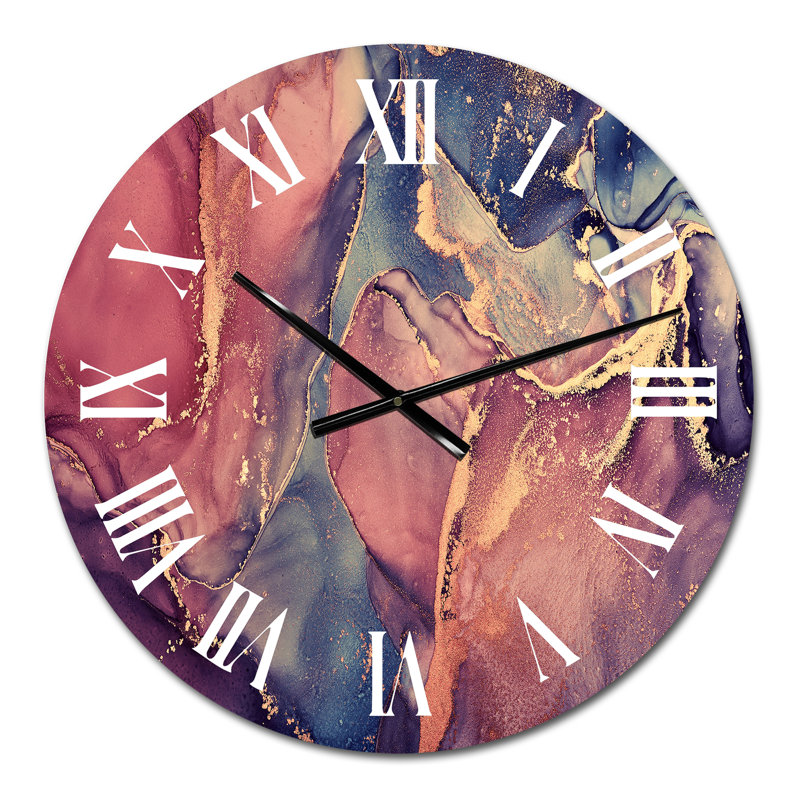 Art liquide brun et noir - horloge murale moderne, Moyen