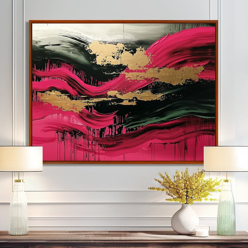 Lincolnwood - Abstract Wall Art, H 12 po x l 20 po, Cadre flottant, Brun