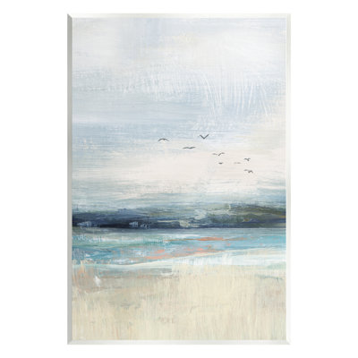 «Brossed Ocean Seagulls Landscape Floater» par Nina Blue