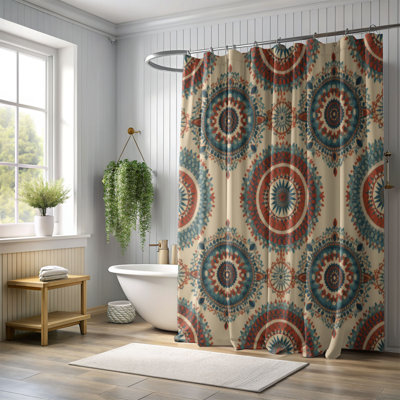 Rideau de douche Boho Leaves - Premium