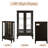  44" Lighted Curio Cabinet, 3-Tier Glass Display Cabinet with Glass Doors & Adjustable Shelves, Mirrored Back Panel, Light Blub Included, Vintage China Cabinet for Living Room, Kitchen-1375564577