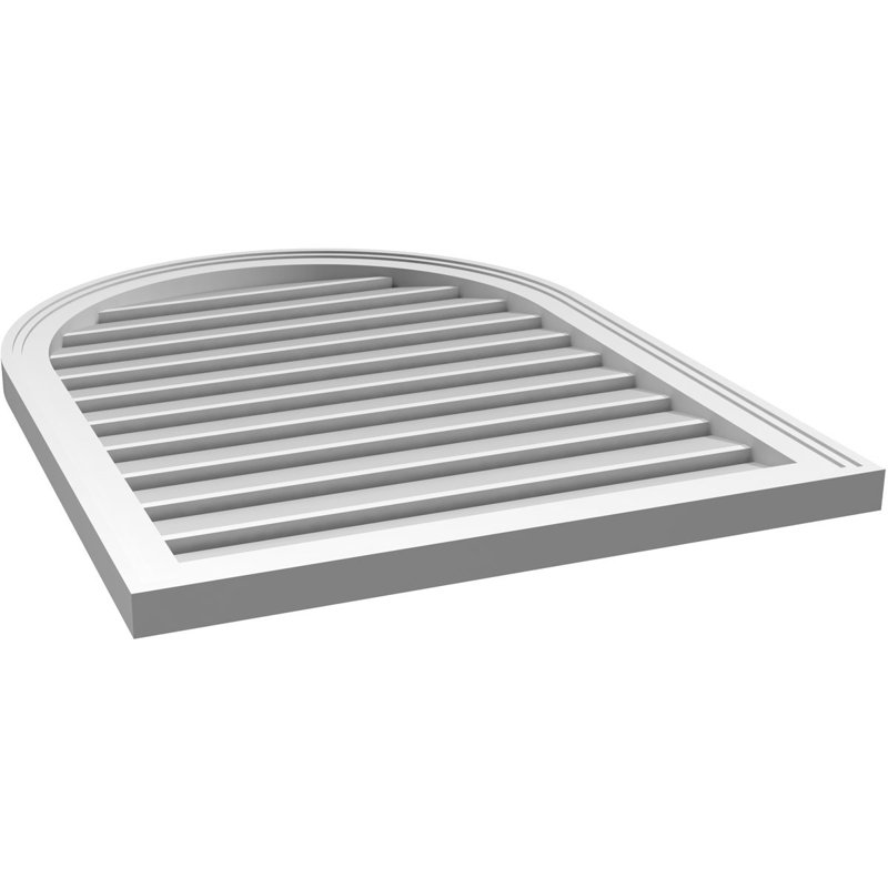Évent à pignon fonctionnel en uréthane à surface ronde, brun clair, apprêté, 34" H x 26" W x 1.5" D