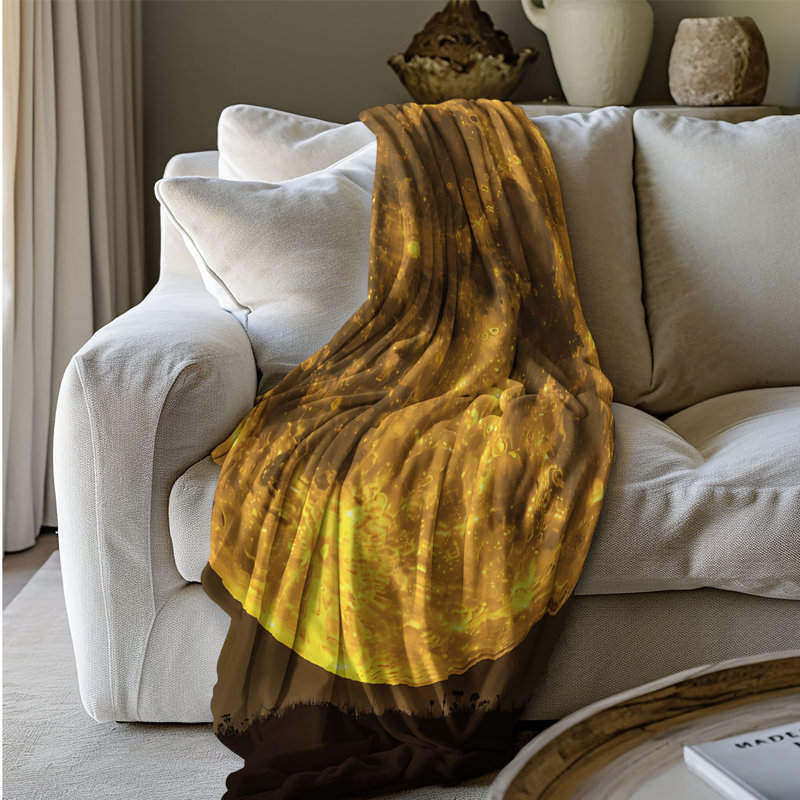 Lune féerique au clair de lune - couverture en sherpa de qualité supérieure - reproduction d'art luxueuse, Lit simple