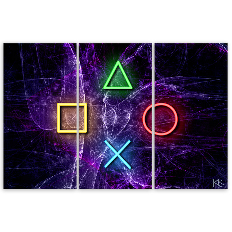 Buttons For The Controller - 3 Piece No Frame Print on Canvas, 80cm H x 120cm W