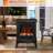 Indoor Freestanding Electric Stove Heater in Deep Black, 14.25 x 9.5 x 18 Inches
