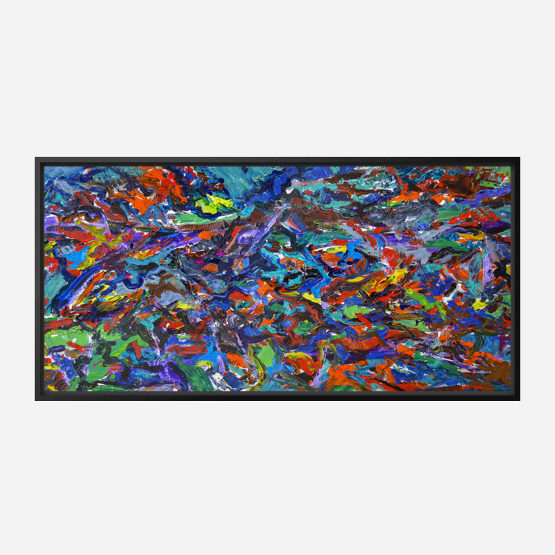 Celebration I Print by John Beard, Black Framed Canvas, 73.5" H x 37.5" W x 1.75" D