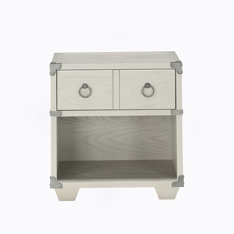 Functional And Stylish Nightstand With Smooth Drawer Operation, Sturdy Construction, And Industrial - Chic Design For Bedroom Or Living Space