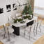 Ensemble de salle à manger rectangulaire à double piédestal avec table de salle à manger de style crème-301154031-299976010-301154038