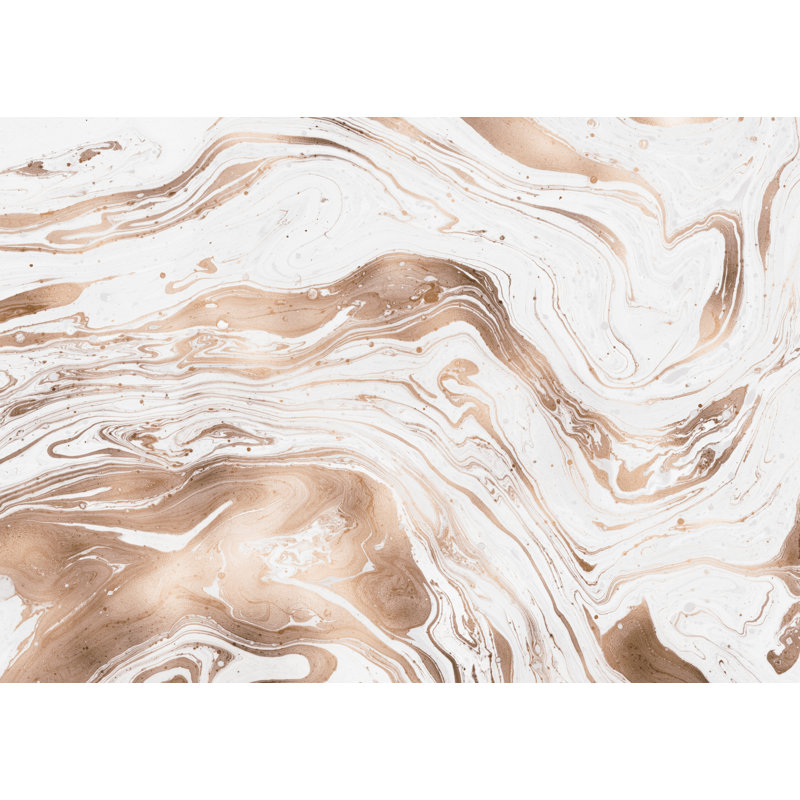 Papier peint abstrait fluide brun, L 27,96 po x l 39 po