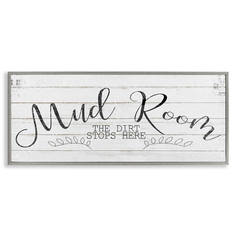 «Mud Room Dirt Stops Here», estampe numérique par Kimberly Allen, H 13 po x l 30 po, Estampe numérique Farmhouse