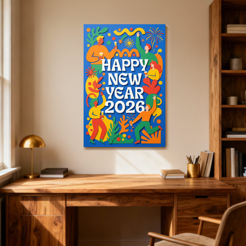Motif de célébration mode bonne année 2026, H 24 po x l 16 po