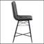Ensemble de 2 tabourets gris capitonnés à hauteur de comptoir avec sièges rembourrés et structure durable pour une salle à manger confortable et des espaces de cuisine modernes-375306438