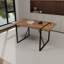 Ensemble de table de salle à manger en bois aggloméré de 55 po avec ensemble de 4 pièces de table de salle à manger en bois foncé