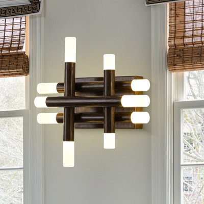 Bembry Modern Iron Flush Mount Wall Sconce with LED Lights and Remote
