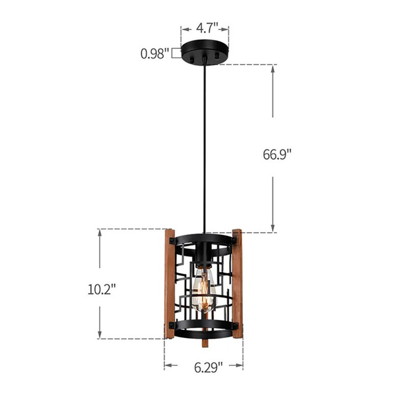 Mini-luminaire suspendu en métal avec îlot de cuisine à 1 lumière