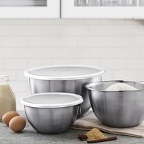 OXO Good Grips 3-Piece White Over Stainless-Steel Mixing Bowl Set - MINT