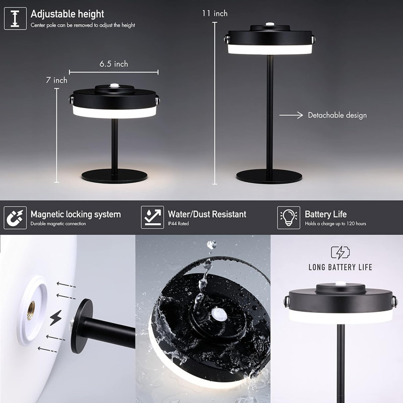 Lampe d'appoint en métal Yoseph, Noir