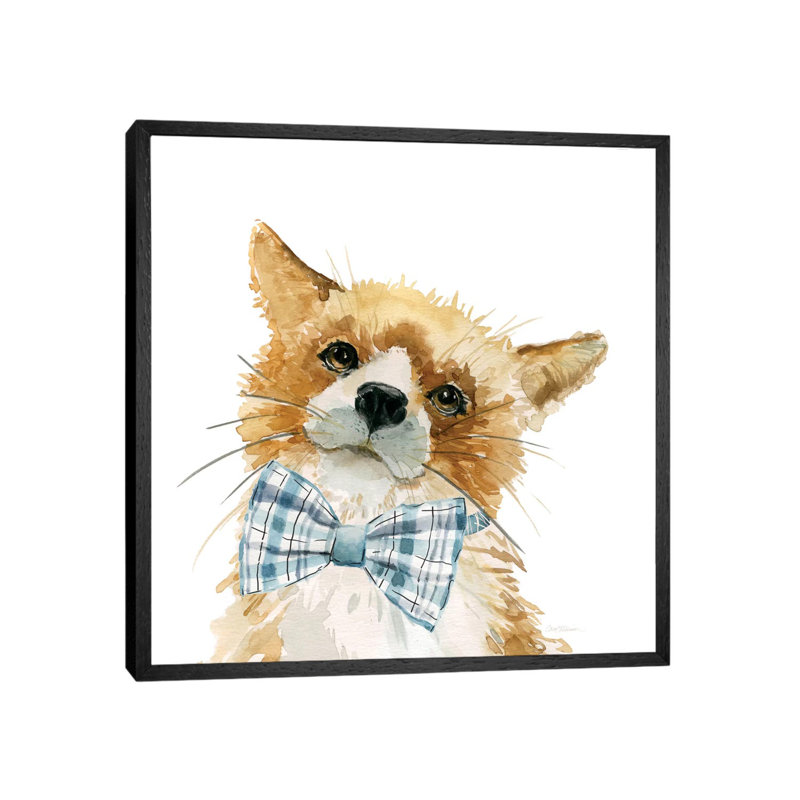 Fox by Carol Robinson - Painting on Canvas, Black Framed Canvas, 93.98 cm H x 93.98 cm W
