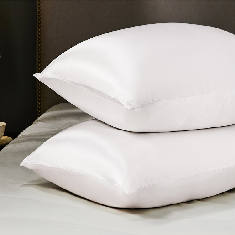 Ensemble de 2 taies d'oreiller en satin, 300 fils au pouce, GentleSoft ™, Ivoire, Taies d'oreiller pour grand lit