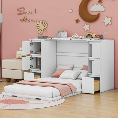 Murphy Bed with Drawers, Cabinets and USB Ports