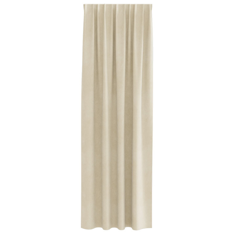 Curtains Polyester 140Cm Sound-Absorbing, Cream, 140cm Width x 245cm Drop