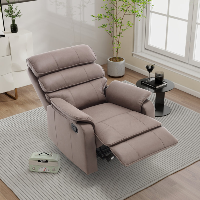 Fauteuil inclinable manuel moderne en similicuir, Brun