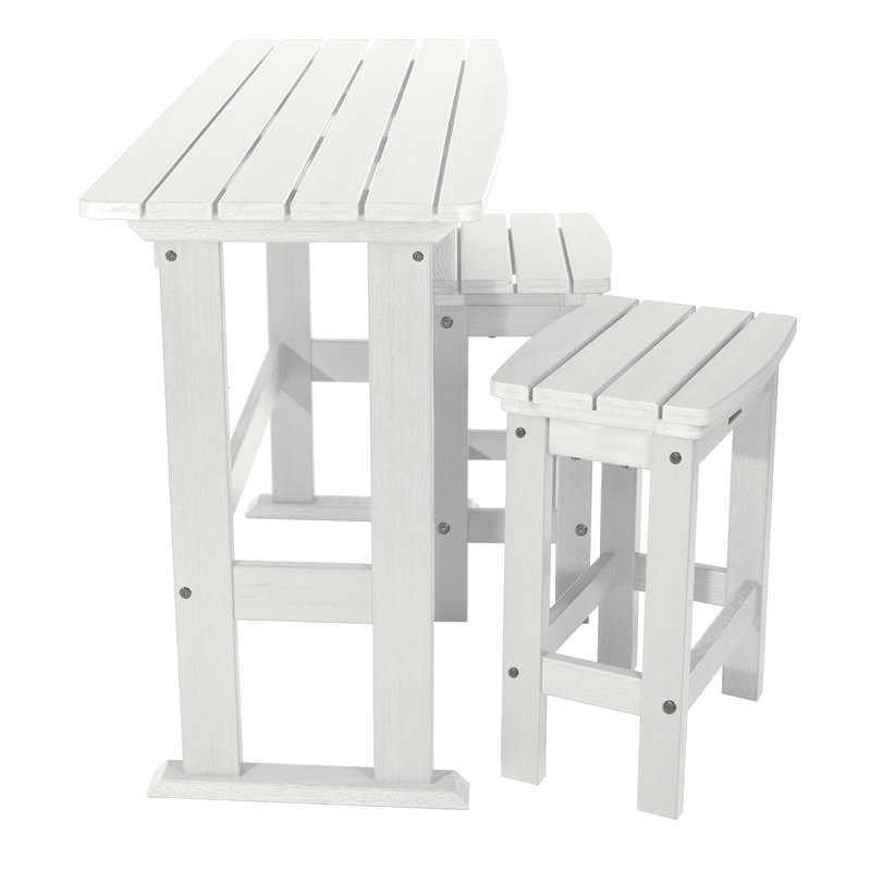Arbnora 2 - Person Patio Dining Set with Rectangular Table, White