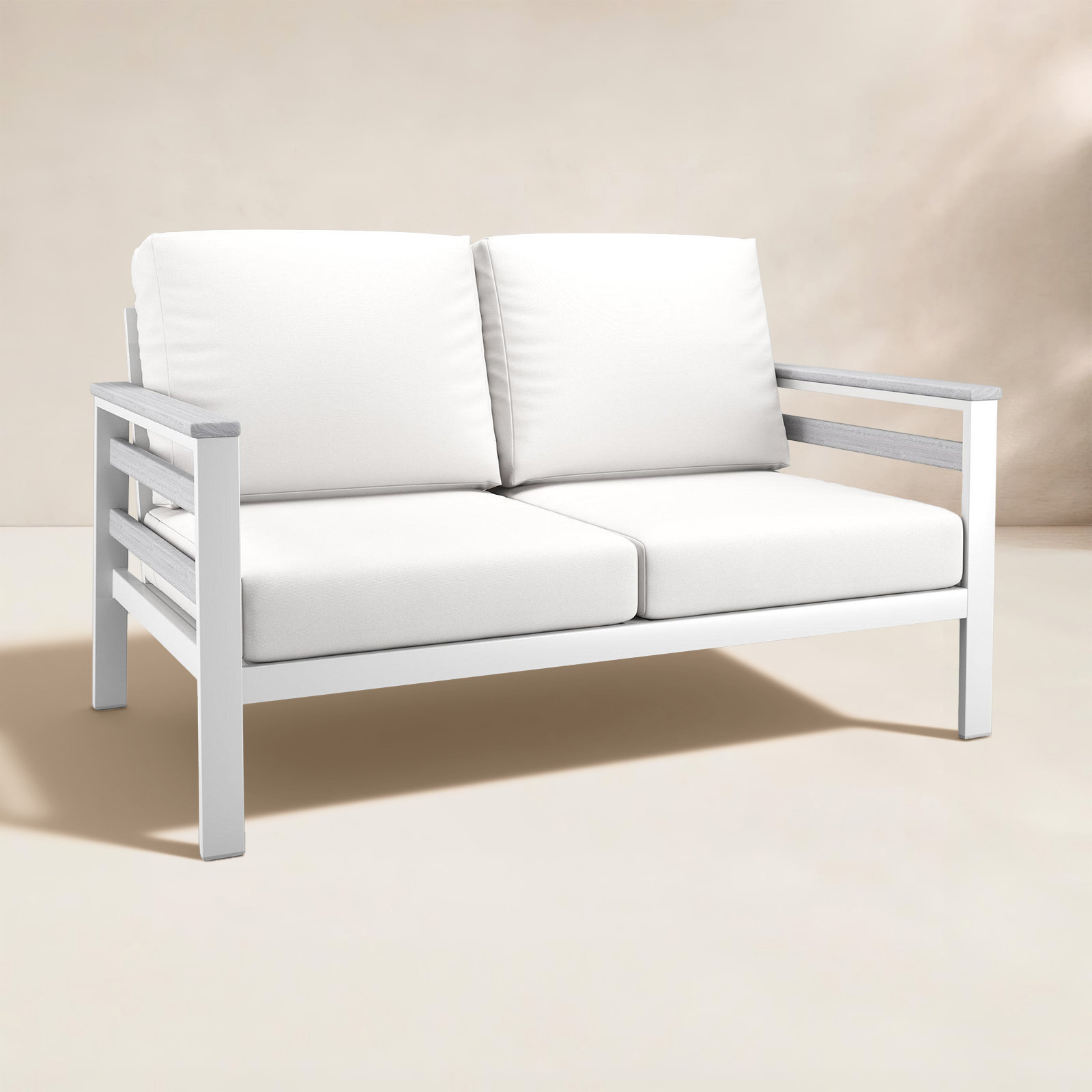 Townsend 55" Sunbrella® Patio Loveseat, Canvas White