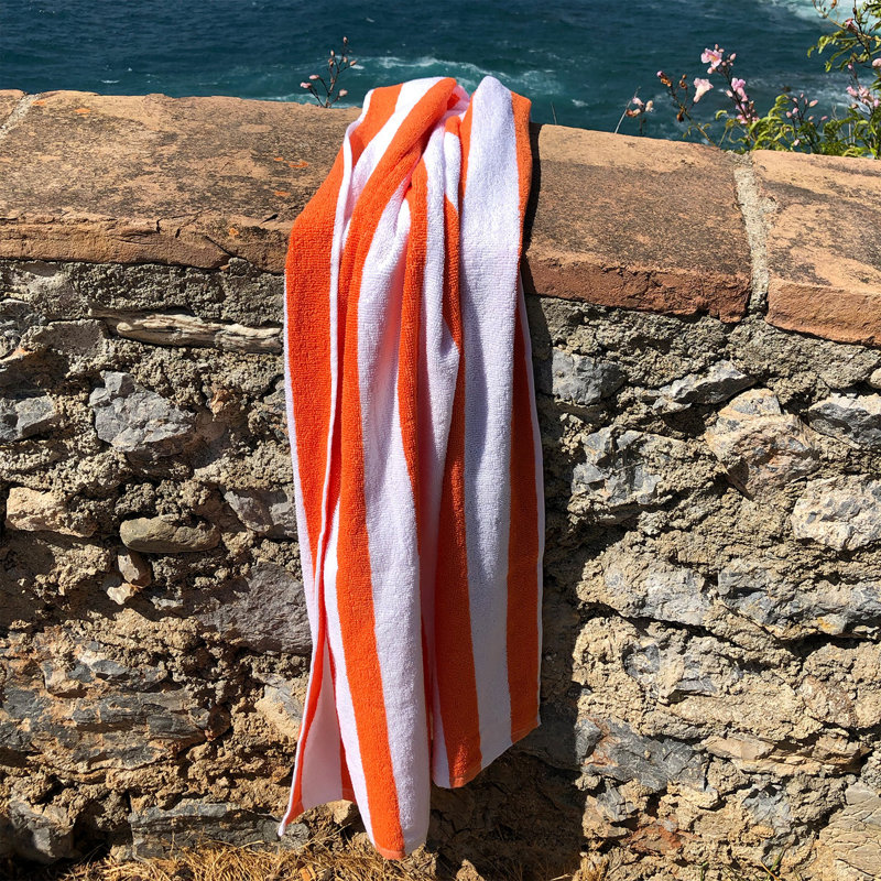 Arkwright Cali Cabana 100% Cotton 30x60 Beach Towel (Pack of 4), Orange