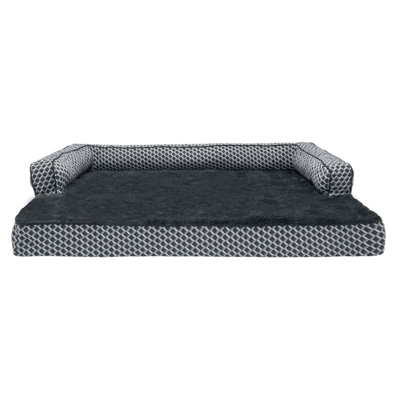 Diamond Gray Orthopedic Large Pet Sofa Bed with Bolsters