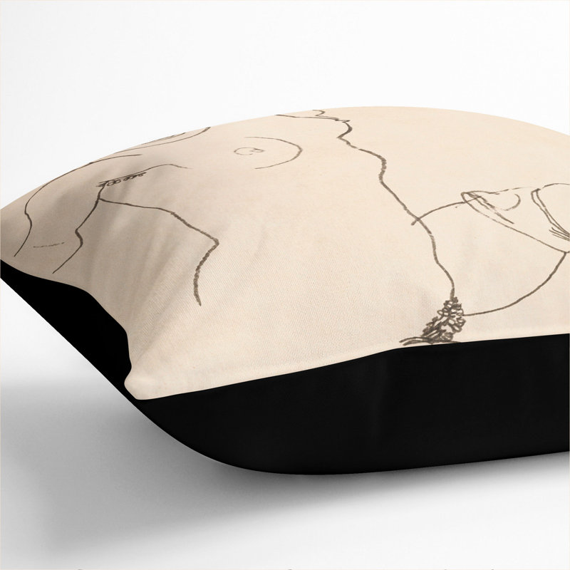 Study Of A Naked Woman Vol.4 Square Throw Cushion, Black, 55cm H x 55cm W x 20cm D
