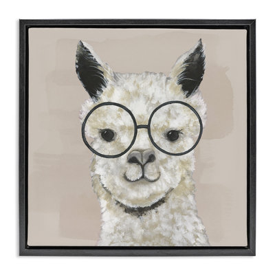 Happy Alpaca Glasses Portrait