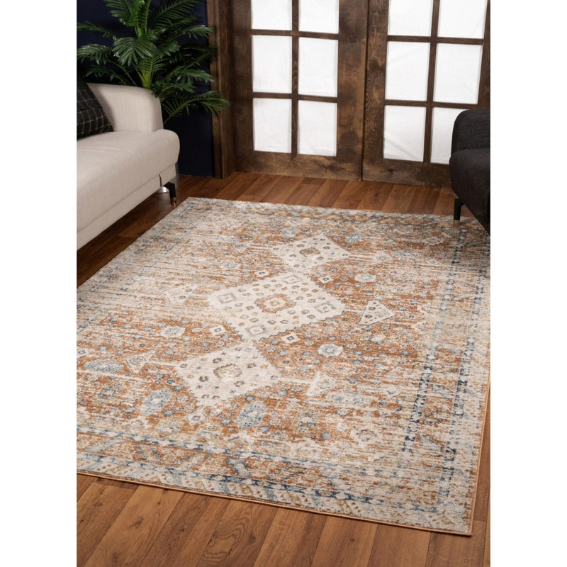 Area Rug - 2 Ft. 7 In. X 3 Noble Gcgen7004 Rust For Daily Use Runner Kitchens, Runner 2'7" x 7'3"