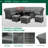 Wicker 9 - Person Patio Conversation Set with Cushions-2081478309-2081478310