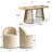 6 - Person Dining Table Sets With Extendabe Oval Table & 6 Upholstered Chenille Rolling Chairs-1999014725