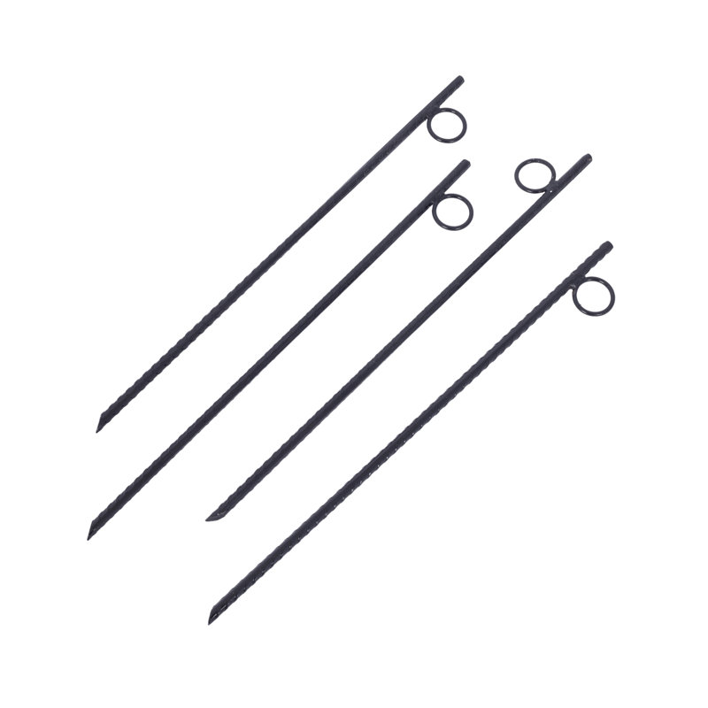 Paquet de 4 piquets de barres d'armature en acier 3/8 po x 18 po avec boucle - ancrages de sol robustes pour tentes, clôtures, structures de jardin
