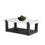 Table basse moderne 1 pièce de style contemporain avec plateau en faux marbre et deux tons au fini noir et blanc-257768484