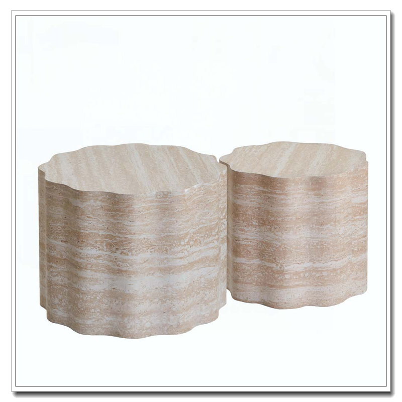 Tables d'appoint rondes pour le salon, table d'appoint de table d'appoint moderne à motif de faux Mars