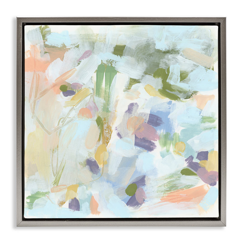 «Chaotic Pastel Impression», art mural encadré flottant par June Erica Vess, Cadre flottant gris lustré, H 25 po x l 25 po