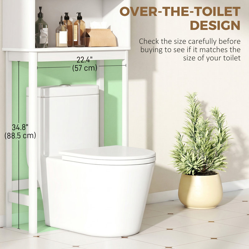Over The Toilet Storage Cabinet, Bathroom Organizer, White