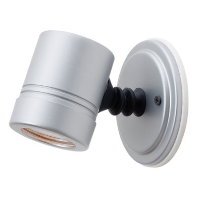 Projecteur d'extérieur réglable Myra - Finition argentée - Ampoule incluse