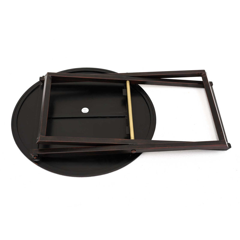 Aisha Iron Top End Table, Dark brown