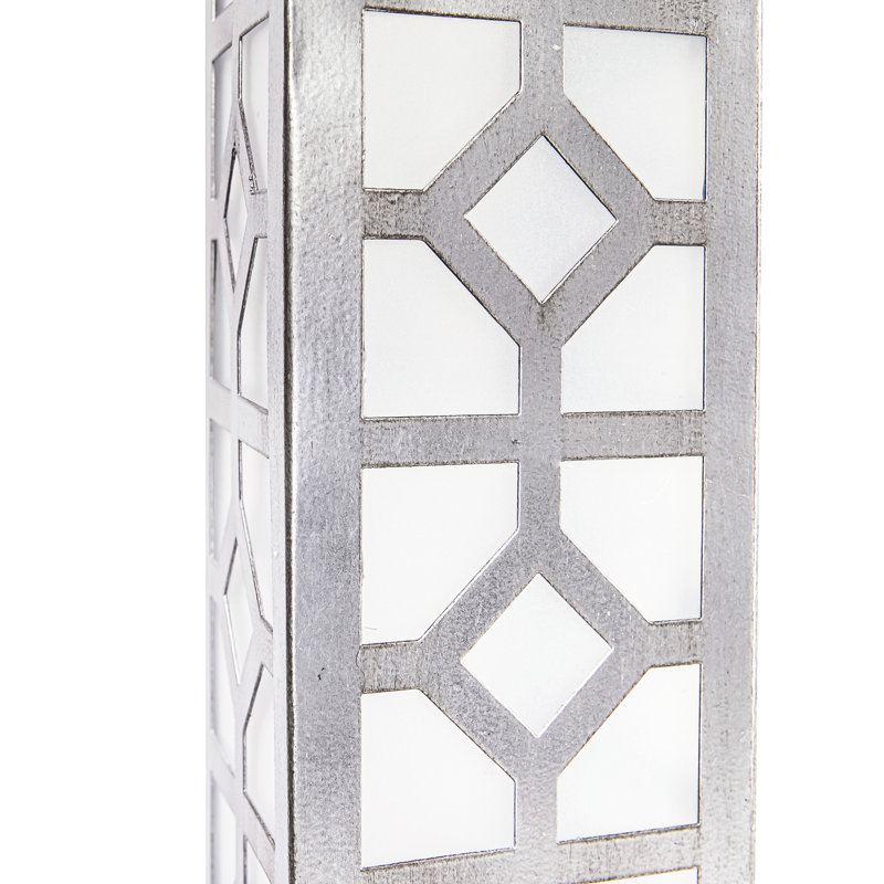 Lanterne solaire d'extérieur en métal 36 po, argent, Argent